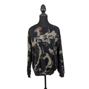 Country Girl Stitches "Human Kind" Bleach Dye Distressed Medium Sweatshirt
